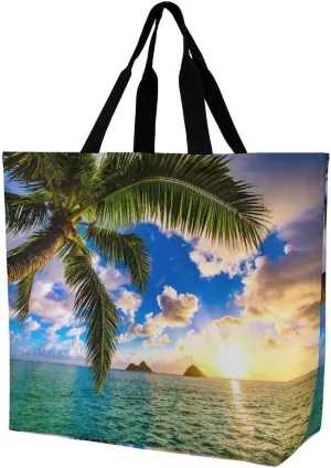 Large Tote Top Handle Bag, Shopping Handbag Big Polyester Shoulder Hand Bags