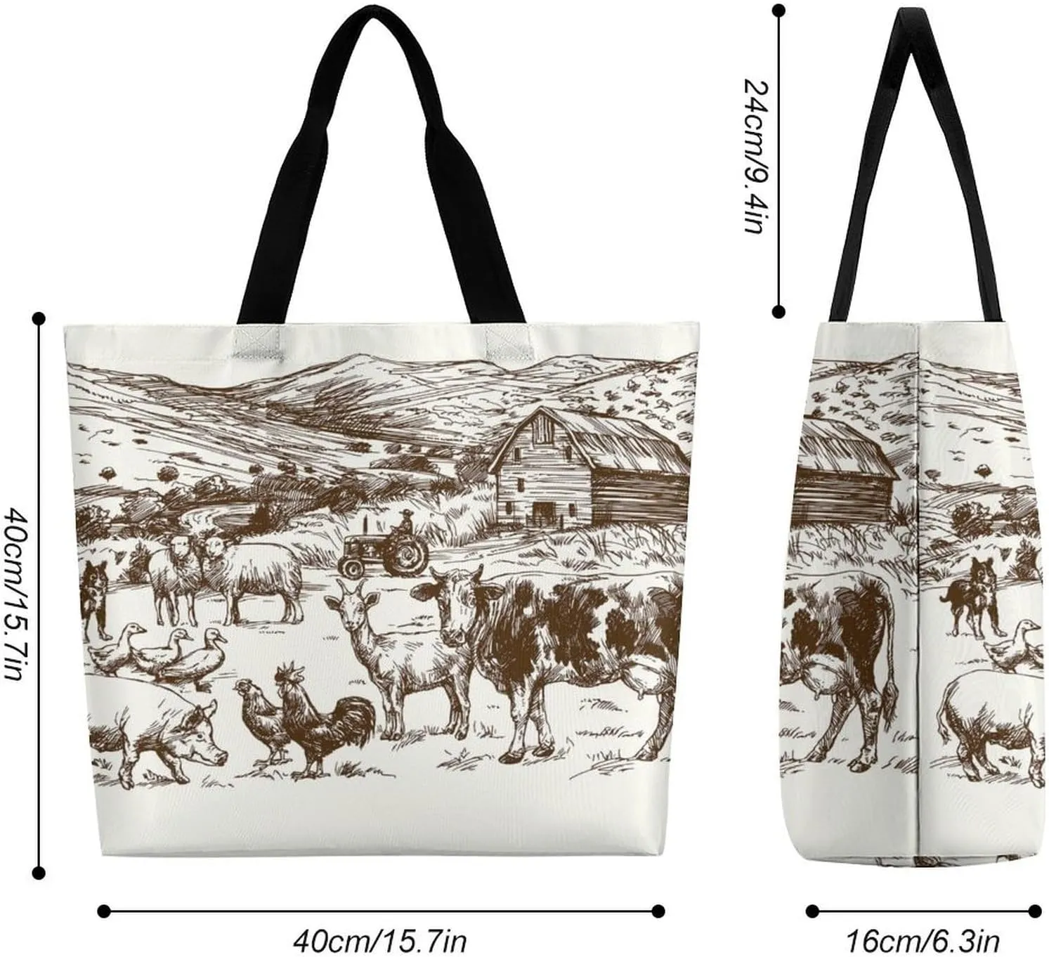 Large Tote Top Handle Bag, Shopping Handbag Big Polyester Shoulder Hand Bags