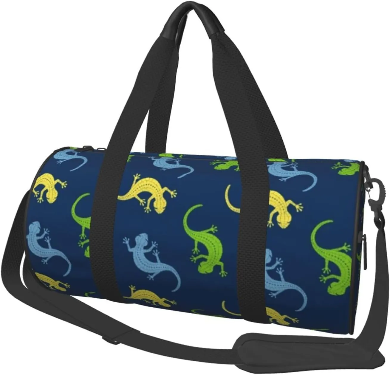 Large Weekender Overnight Bag Fashion Sports Gym Bag Cartoon Lizard Tropical Travel Duffel Bag With Adjustable Shoulder Strap