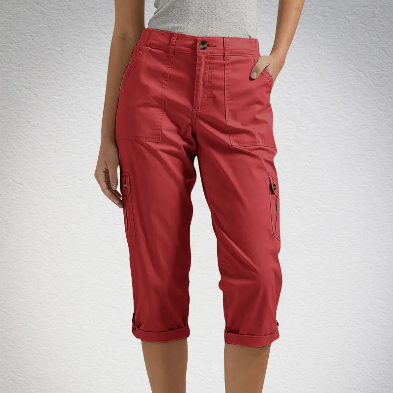 🔥Last Day 80% OFF🔥Multi-Pocket Solid Color Casual Cargo Capri Pants