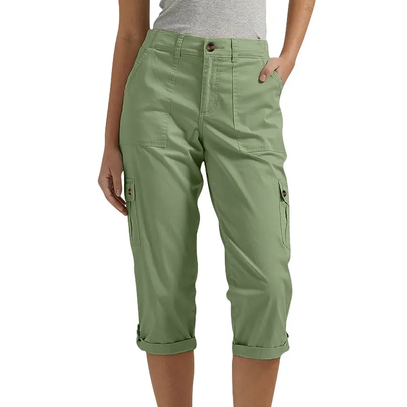 🔥Last Day 80% OFF🔥Multi-Pocket Solid Color Casual Cargo Capri Pants