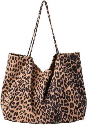 Leisure art canvas bag, leopard print velvet printed handbag