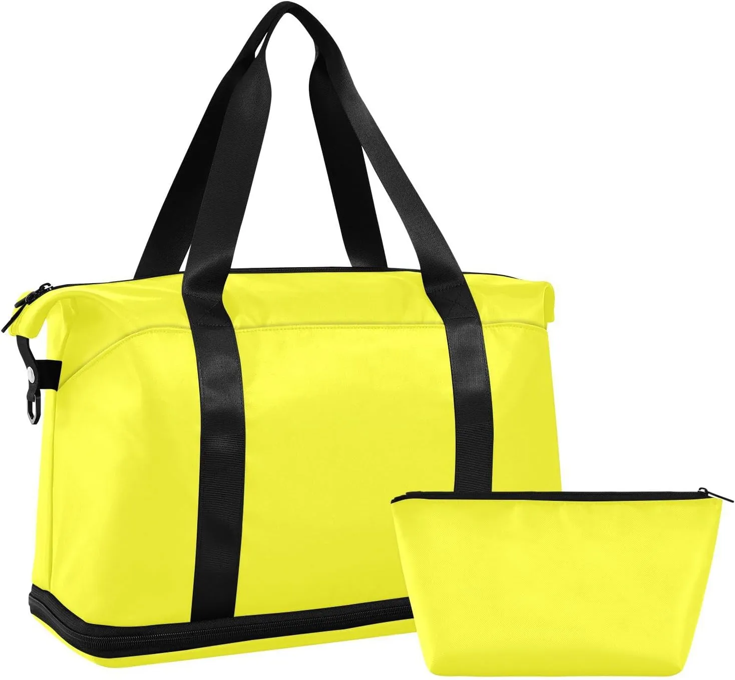 Lemon Yellow Large Bag Weekender/Overnight Duffel with Toiletry Bag for Business Trips Waterproof