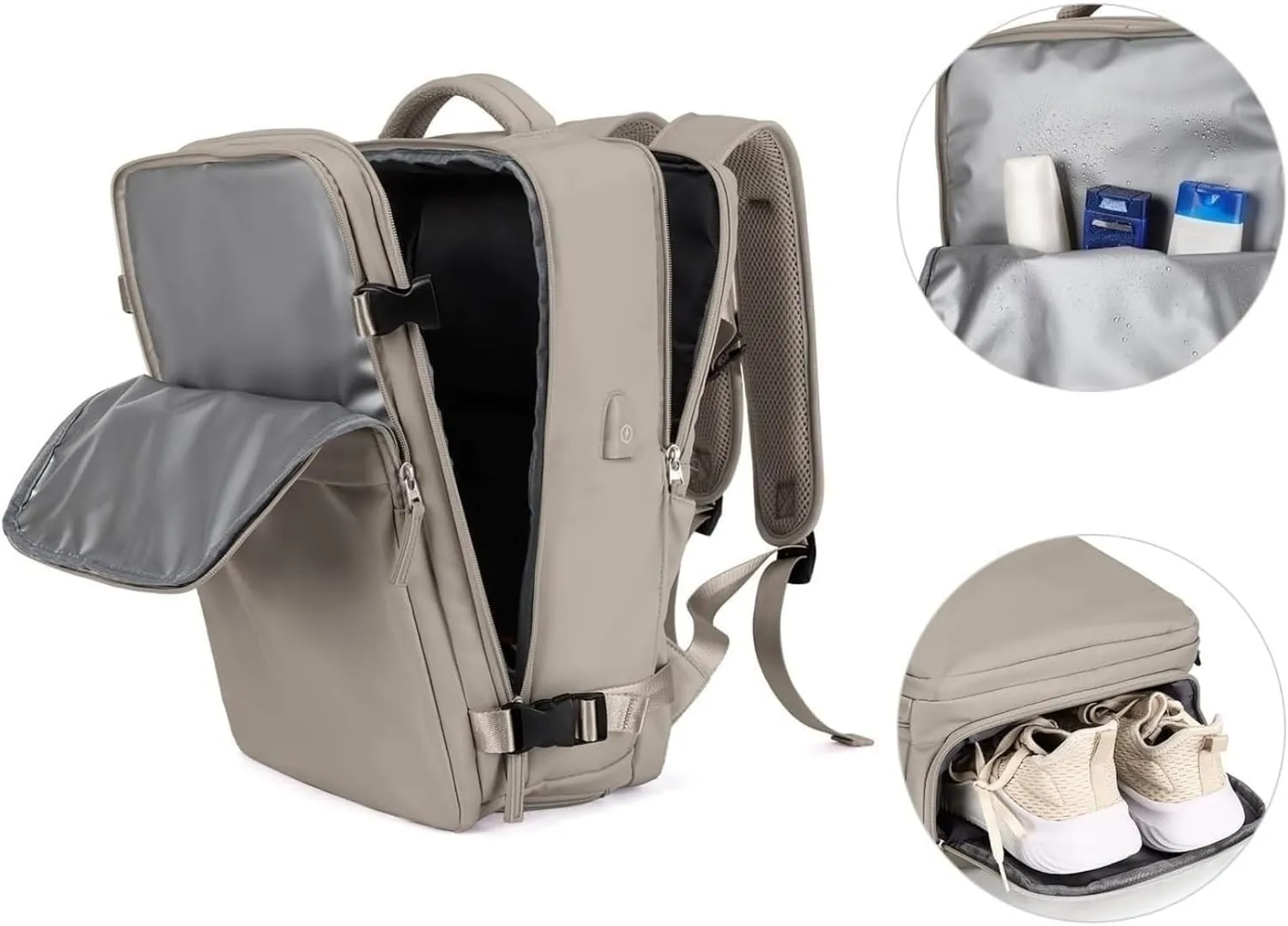 Levettevac Mochila, Levettebag, Levette Bag, Levettevac Backpack, Large Capacity Backpack with Separate Shoe Compartment (Purple)