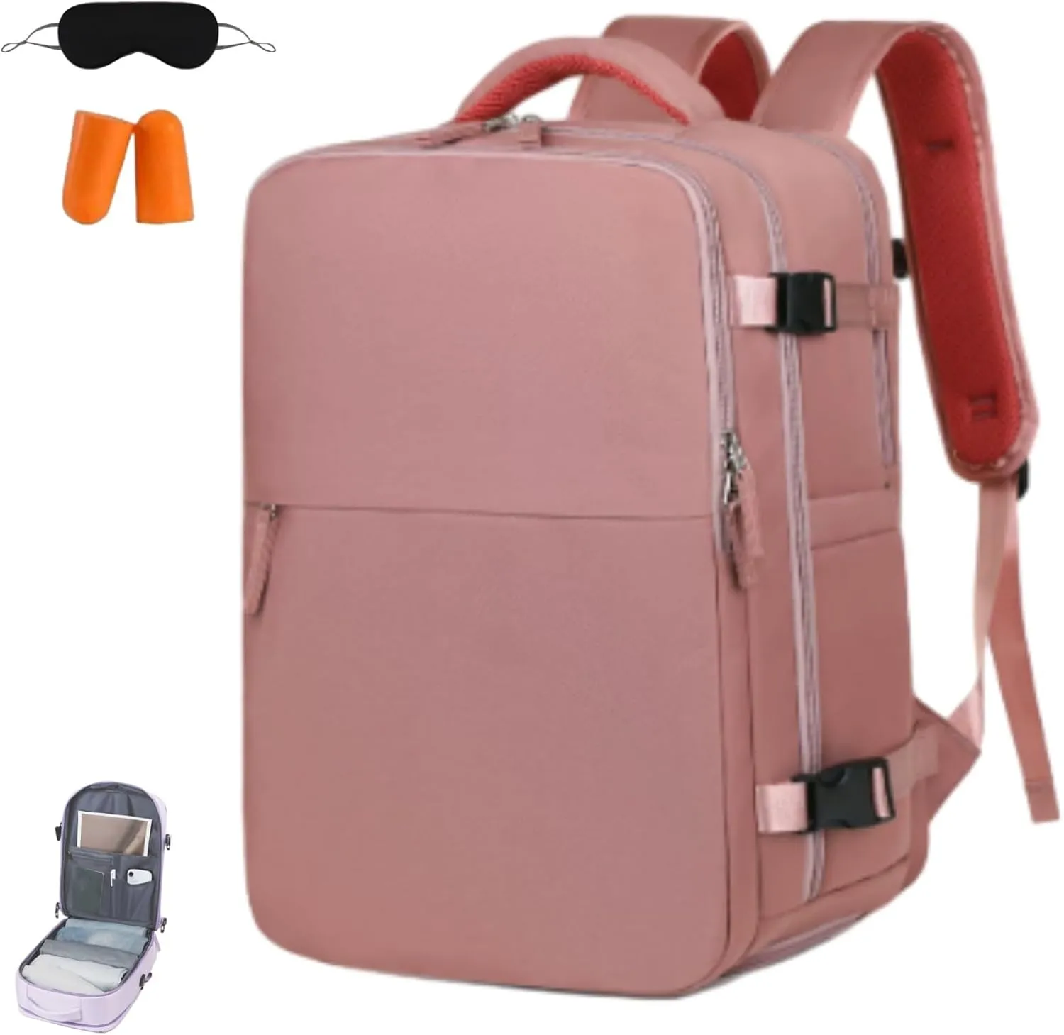 Levettevac Mochila, Levettebag, Levettevac Backpack, Expandable Large Capacity, Large Capacity Waterproof, Travel Bag (red)