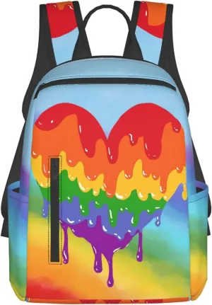 LGBT Rainbow Gay Pride Graffiti Love Heart Travel Laptop Backpack Casual Backpacks Double Shoulder Daypack Notebook Rucksack Work Bags Sports Bag for Gym Hiking Camping Beach