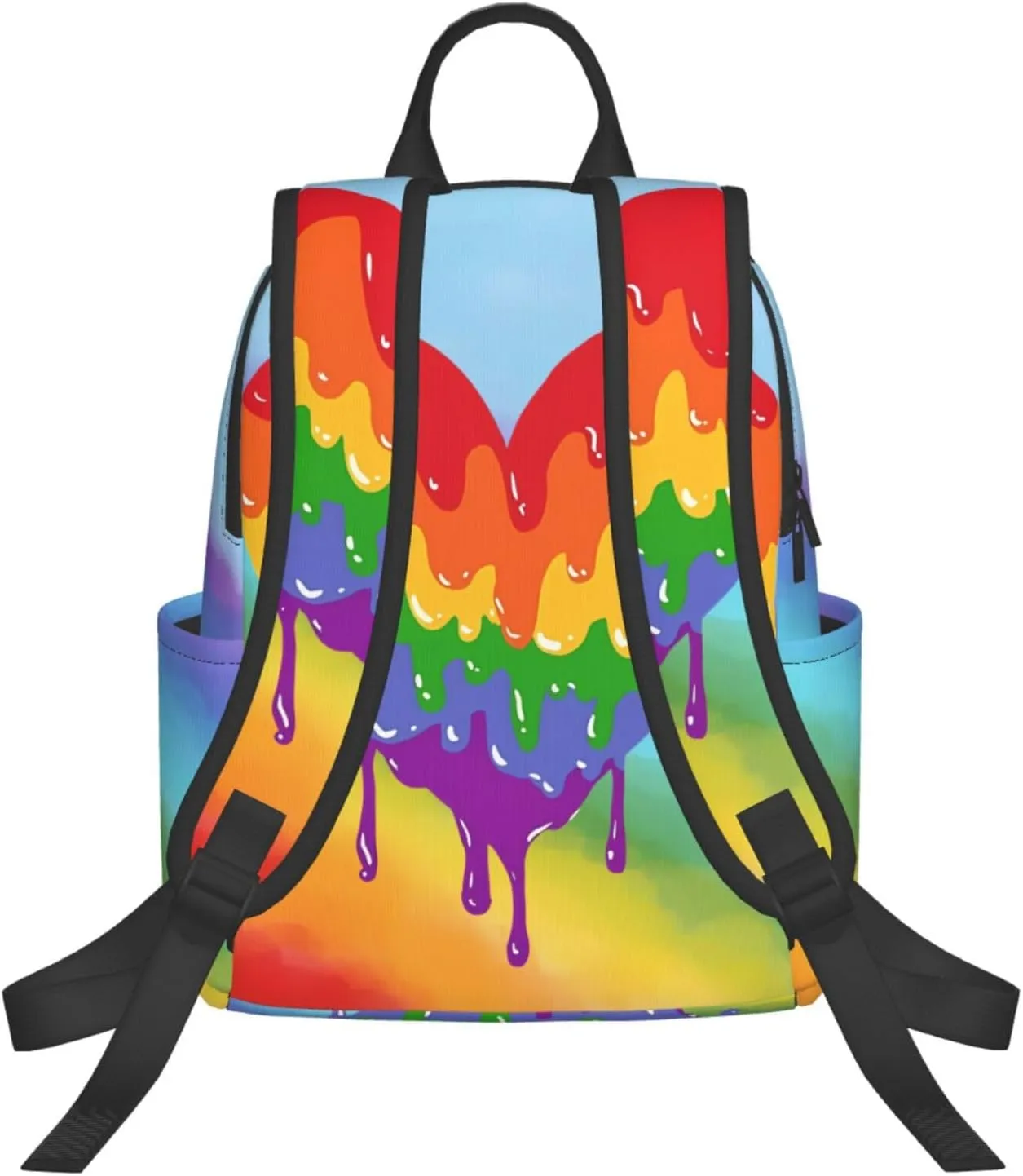LGBT Rainbow Gay Pride Graffiti Love Heart Travel Laptop Backpack Casual Backpacks Double Shoulder Daypack Notebook Rucksack Work Bags Sports Bag for Gym Hiking Camping Beach