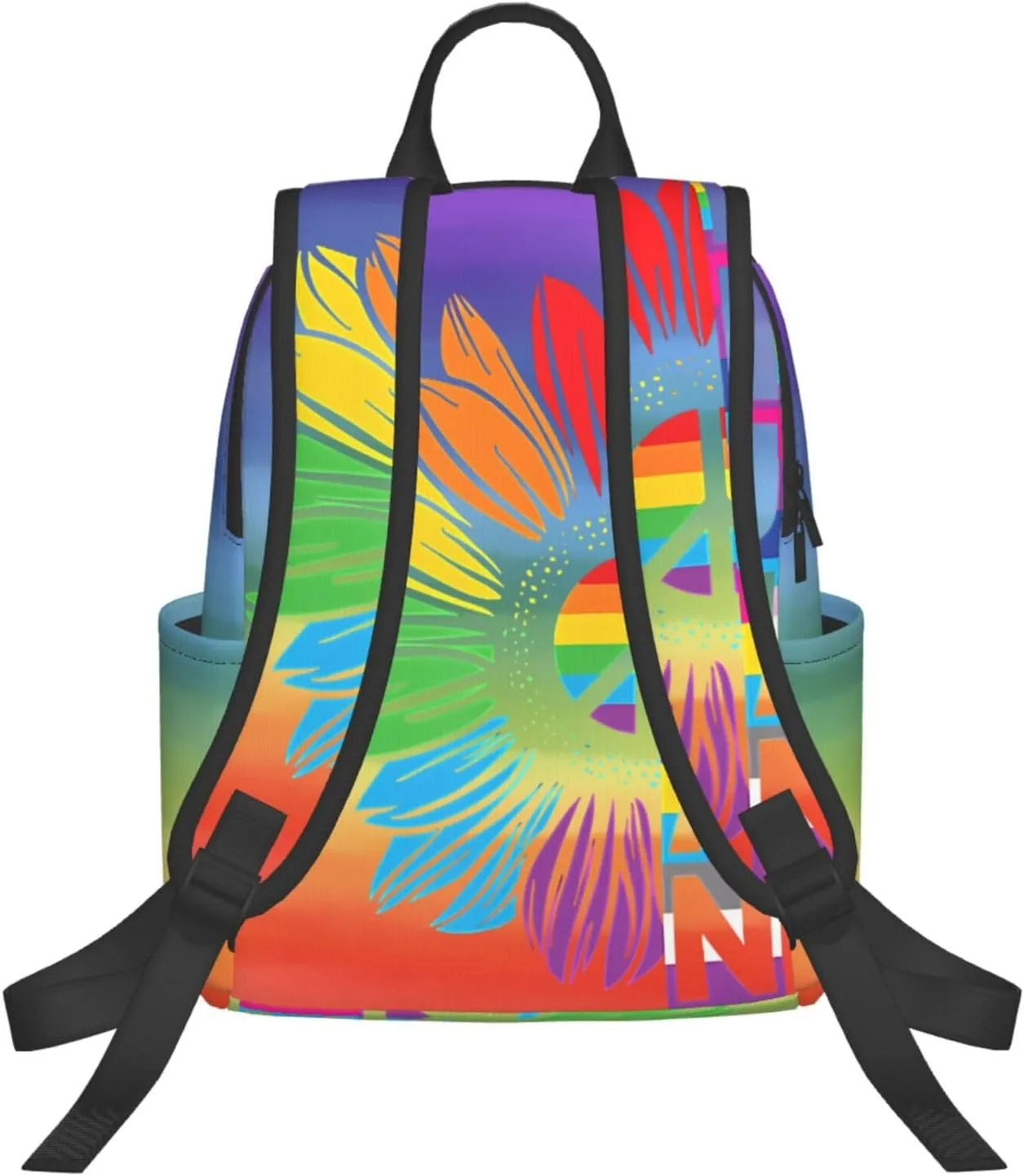 LGBT Rainbow Gay Pride Human Sunflower Travel Laptop Backpack Casual Backpacks Double Shoulder Daypack Notebook Rucksack Work Bags Sports Bag for Gym Hiking Camping Beach