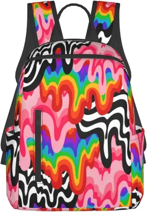 LGBT Rainbow Pride Gay Colorful Graffiti Travel Laptop Backpack Casual Backpacks Double Shoulder Daypack Notebook Rucksack Work Bags Sports Bag for Hiking Camping Beach