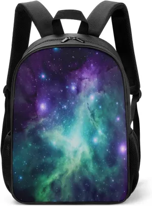 Lightweight Backpacks Cute Travel Bag Durable Green Blue Purple Galaxy Printing Small Travel Backpack For Women & Men