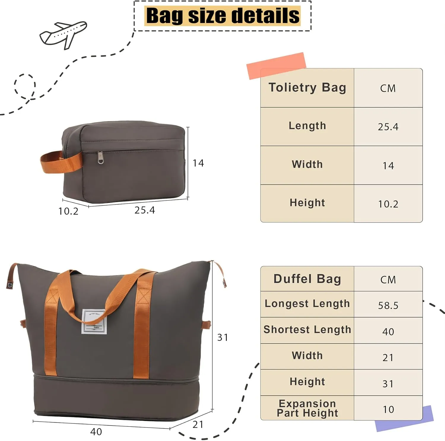 Lightweight Expandable Softside Luggage Sets 3 Piece, Large Capacity Travel Suitcase with Spinner Wheel, TSA Lock, Easy Access Design and Adjustable Telescoping Handle (Brown)