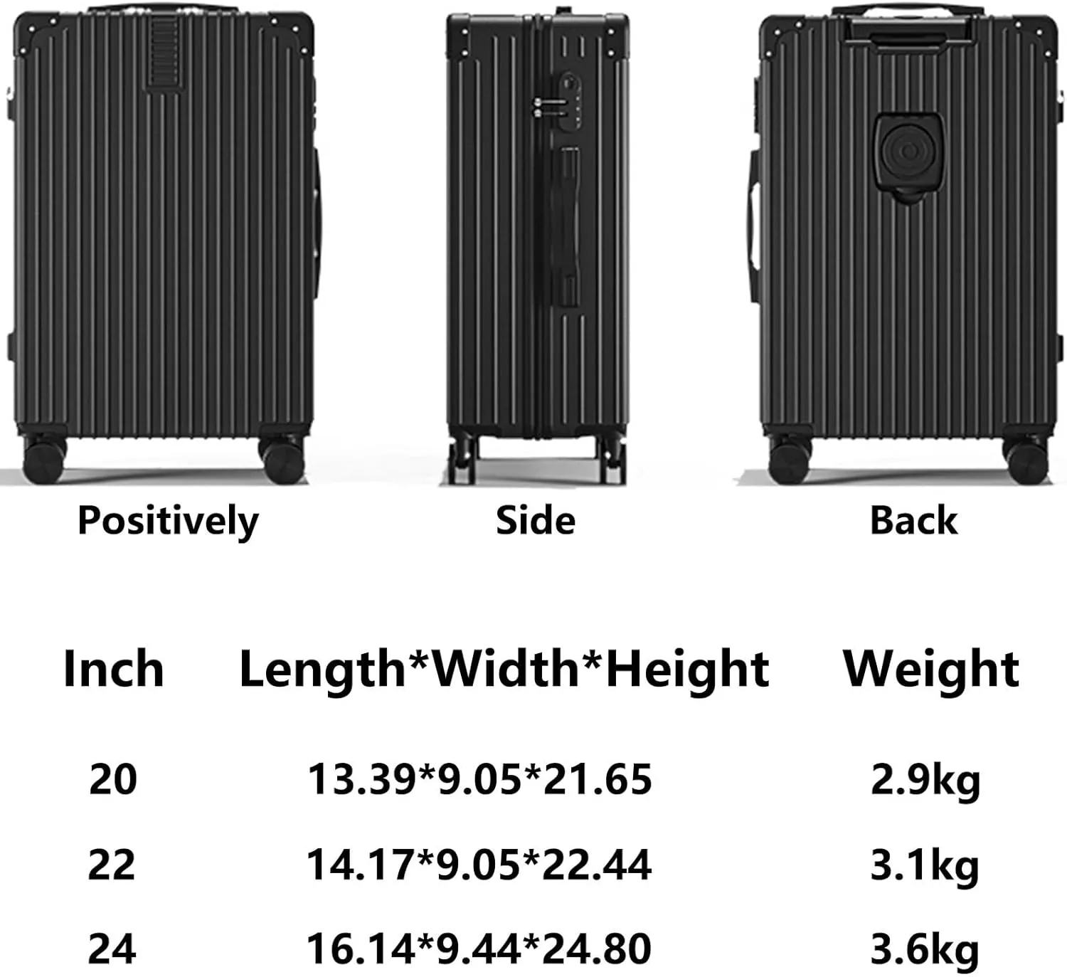 Lightweight Suitecase With Carry-on Bag, With Spinner Wheels, Expandable Luggage, Equipped With Anti-pick Combination Lock (Color : 20 Bag, Size : Rose)