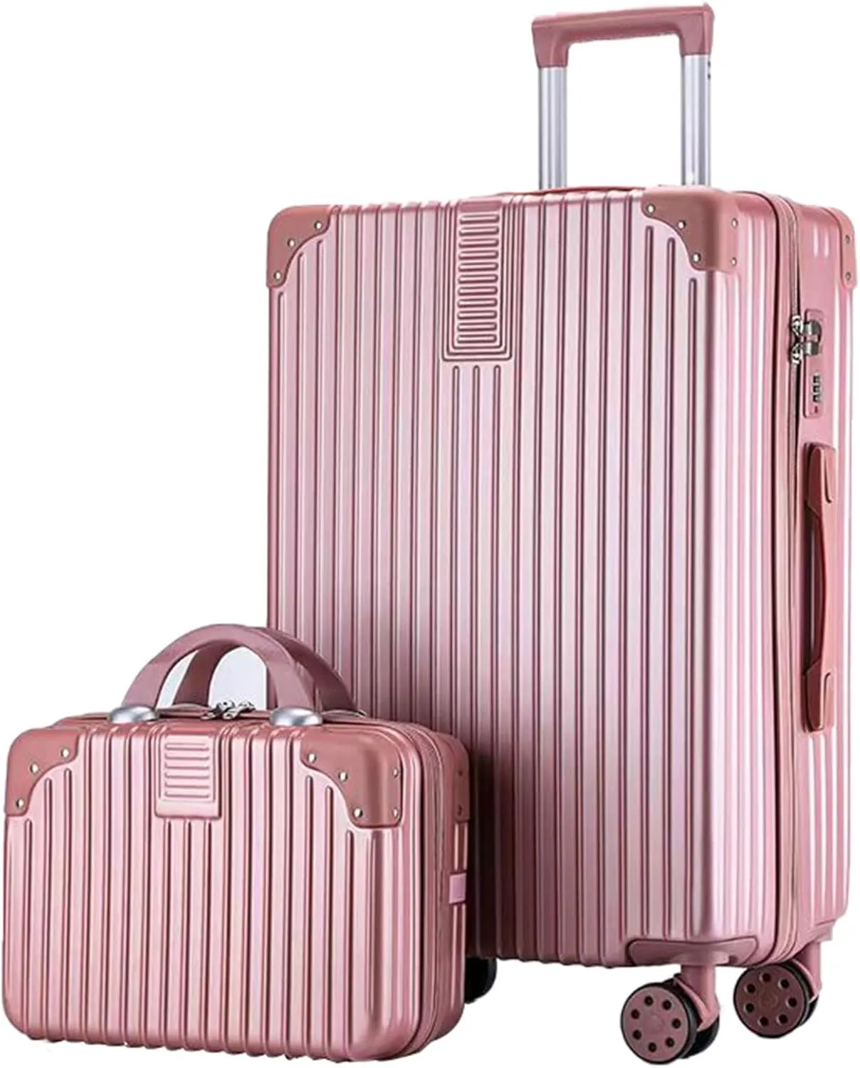 Lightweight Suitecase With Carry-on Bag, With Spinner Wheels, Expandable Luggage, Equipped With Anti-pick Combination Lock (Color : 20 Bag, Size : Rose)