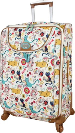 Lily Bloom Luggage 24" Expandable Design Pattern Suitcase With Spinner Wheels For Woman (24in, Furry Friends)