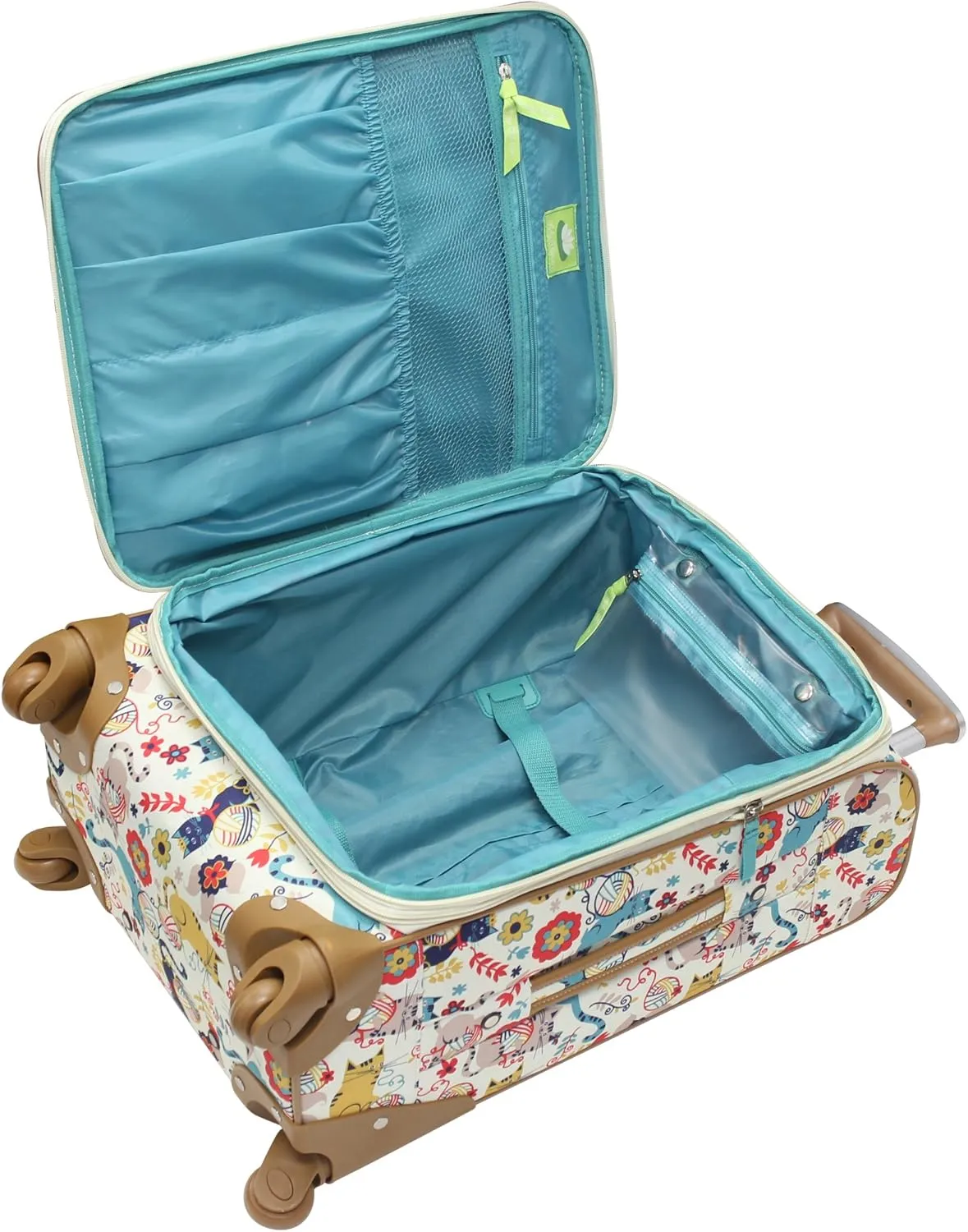 Lily Bloom Luggage 24" Expandable Design Pattern Suitcase With Spinner Wheels For Woman (24in, Furry Friends)