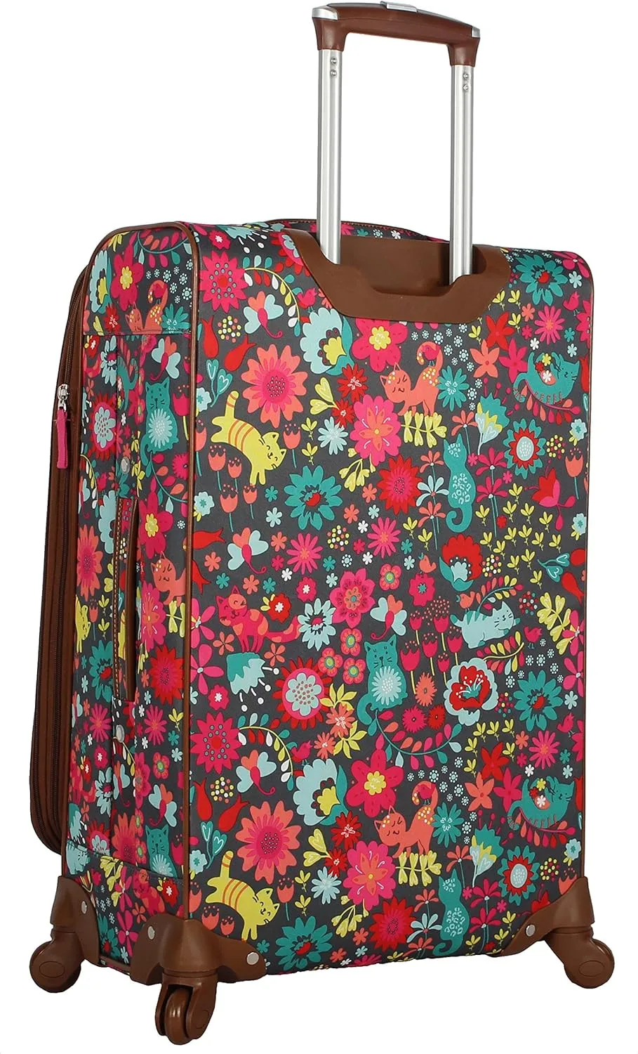 Lily Bloom Luggage 24" Expandable Design Pattern Suitcase With Spinner Wheels For Woman (24in, Playful Garden)