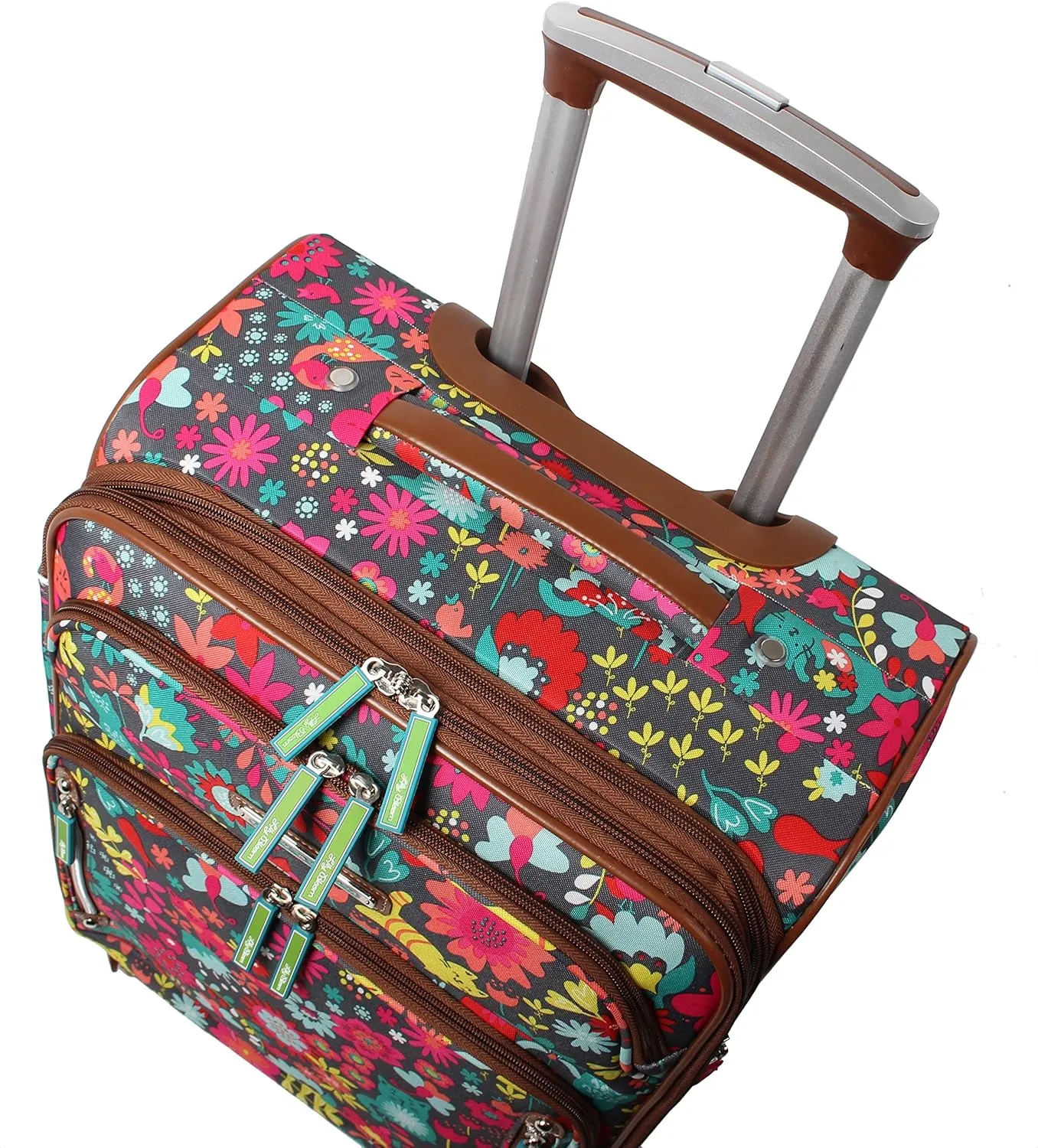 Lily Bloom Luggage 24" Expandable Design Pattern Suitcase With Spinner Wheels For Woman (24in, Playful Garden)