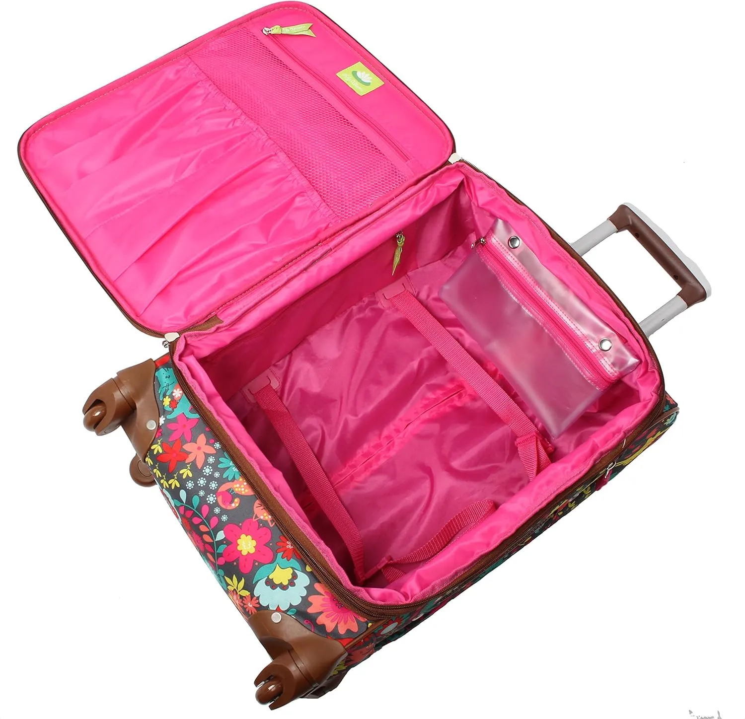 Lily Bloom Luggage 24" Expandable Design Pattern Suitcase With Spinner Wheels For Woman (24in, Playful Garden)