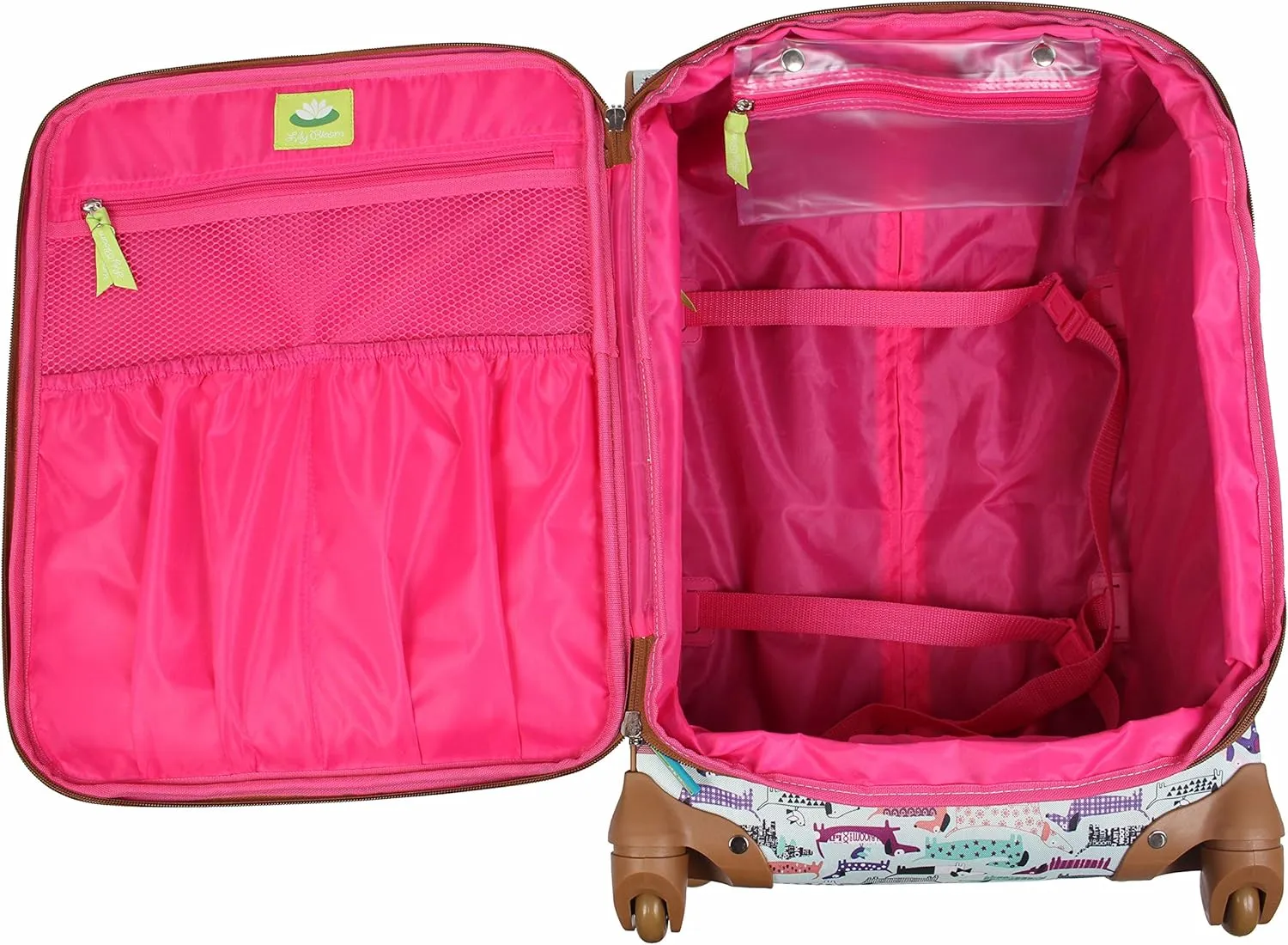 Lily Bloom Luggage 24" Expandable Design Pattern Suitcase With Spinner Wheels For Woman (24in, Totally Paw Some)