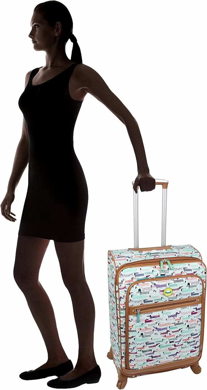 Lily Bloom Luggage 24" Expandable Design Pattern Suitcase With Spinner Wheels For Woman (24in, Totally Paw Some)
