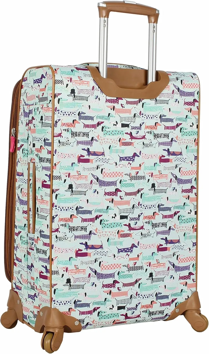 Lily Bloom Luggage 24" Expandable Design Pattern Suitcase With Spinner Wheels For Woman (24in, Totally Paw Some)