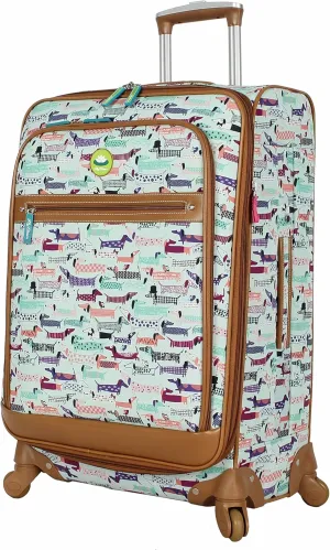 Lily Bloom Luggage 24" Expandable Design Pattern Suitcase With Spinner Wheels For Woman (24in, Totally Paw Some)