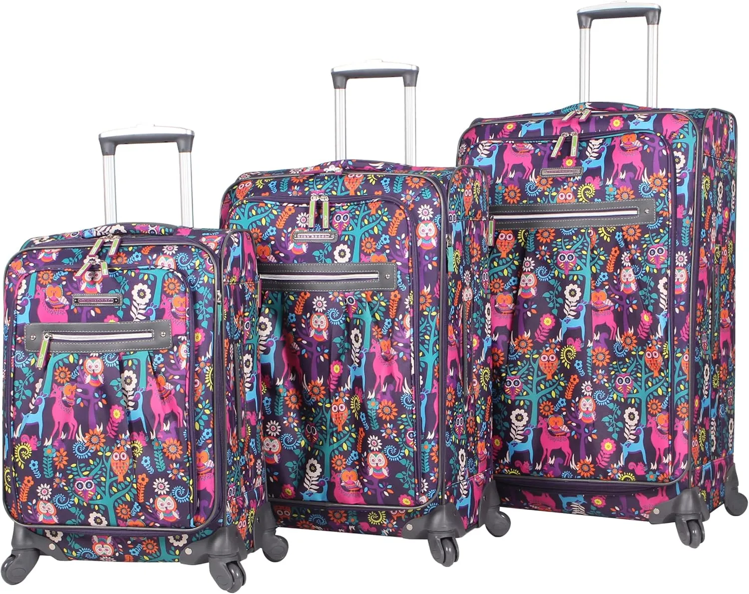 Lily Bloom Luggage Sets 3 Piece with Spinner Wheels, Expandable Suitcase for Women