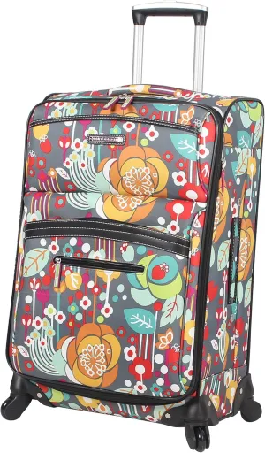 Lily Bloom Midsize 24" Expandable Design Pattern Luggage With Spinner Wheels For Woman (24in, Bliss)