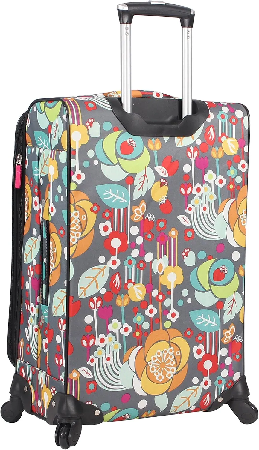Lily Bloom Midsize 24" Expandable Design Pattern Luggage With Spinner Wheels For Woman (24in, Bliss)