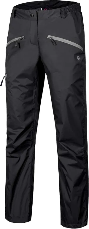 Little Donkey Andy Women's Lightweight Waterproof Rain Pants Breathable Hiking Pants for Outdoor Fishing