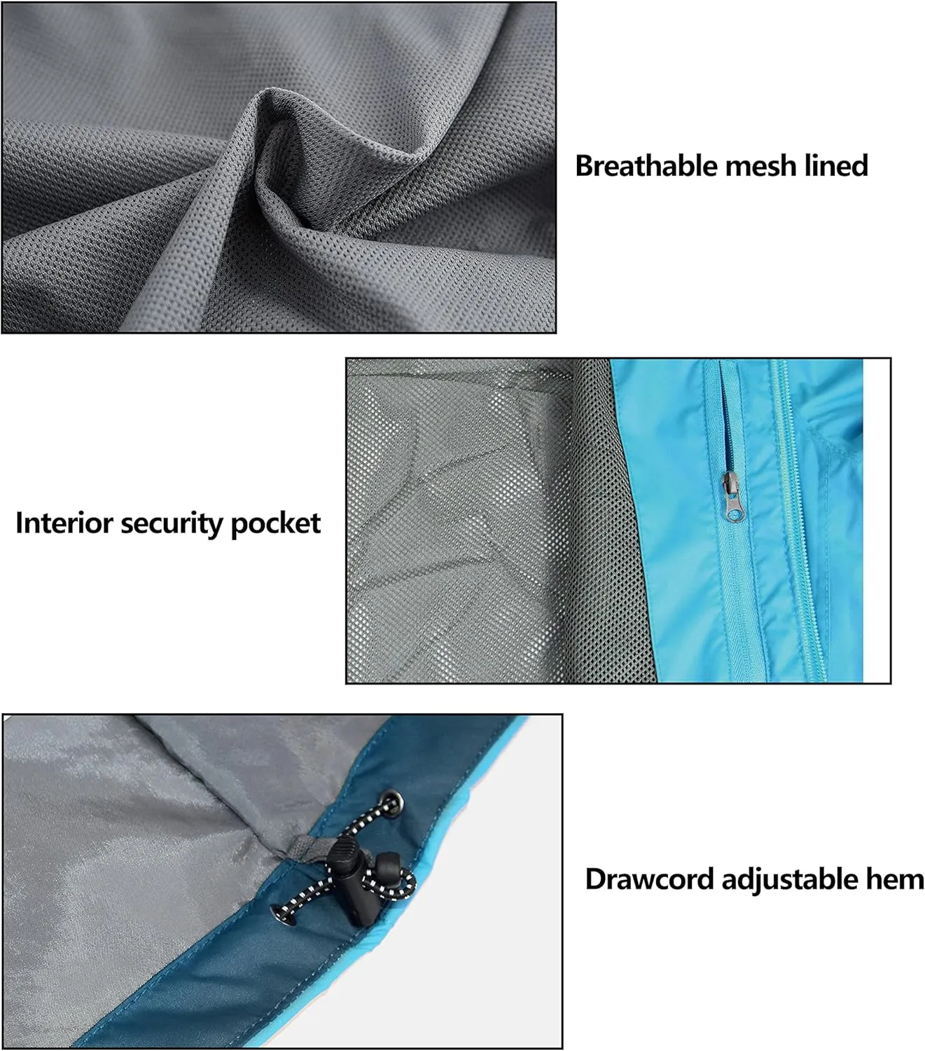 Little Donkey Andy Women’s Waterproof Rain Jacket Lightweight Outdoor Windbreaker Rain Coat Shell for Hiking, Travel