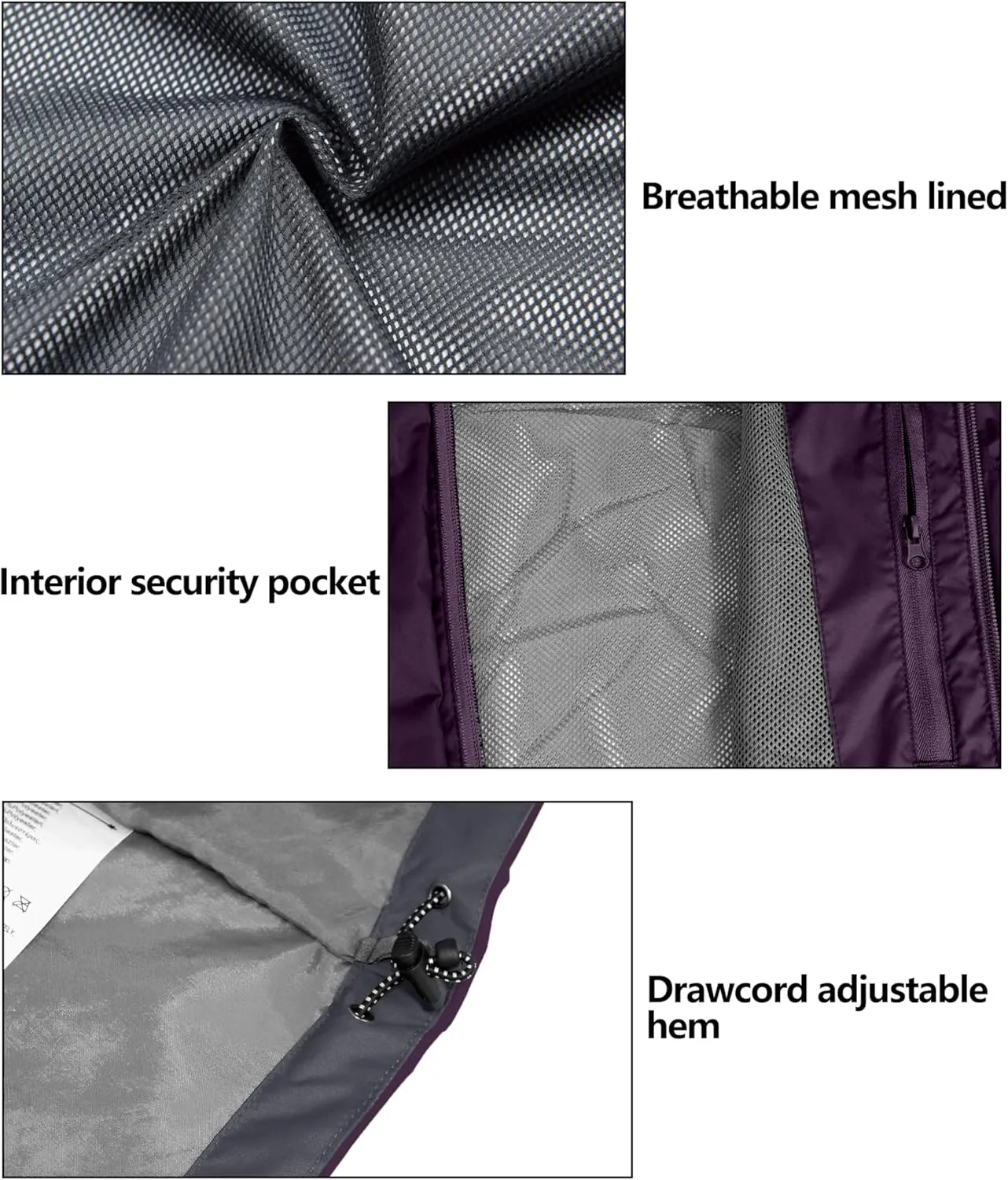 Little Donkey Andy Women’s Waterproof Rain Jacket Lightweight Outdoor Windbreaker Rain Coat Shell for Hiking, Travel