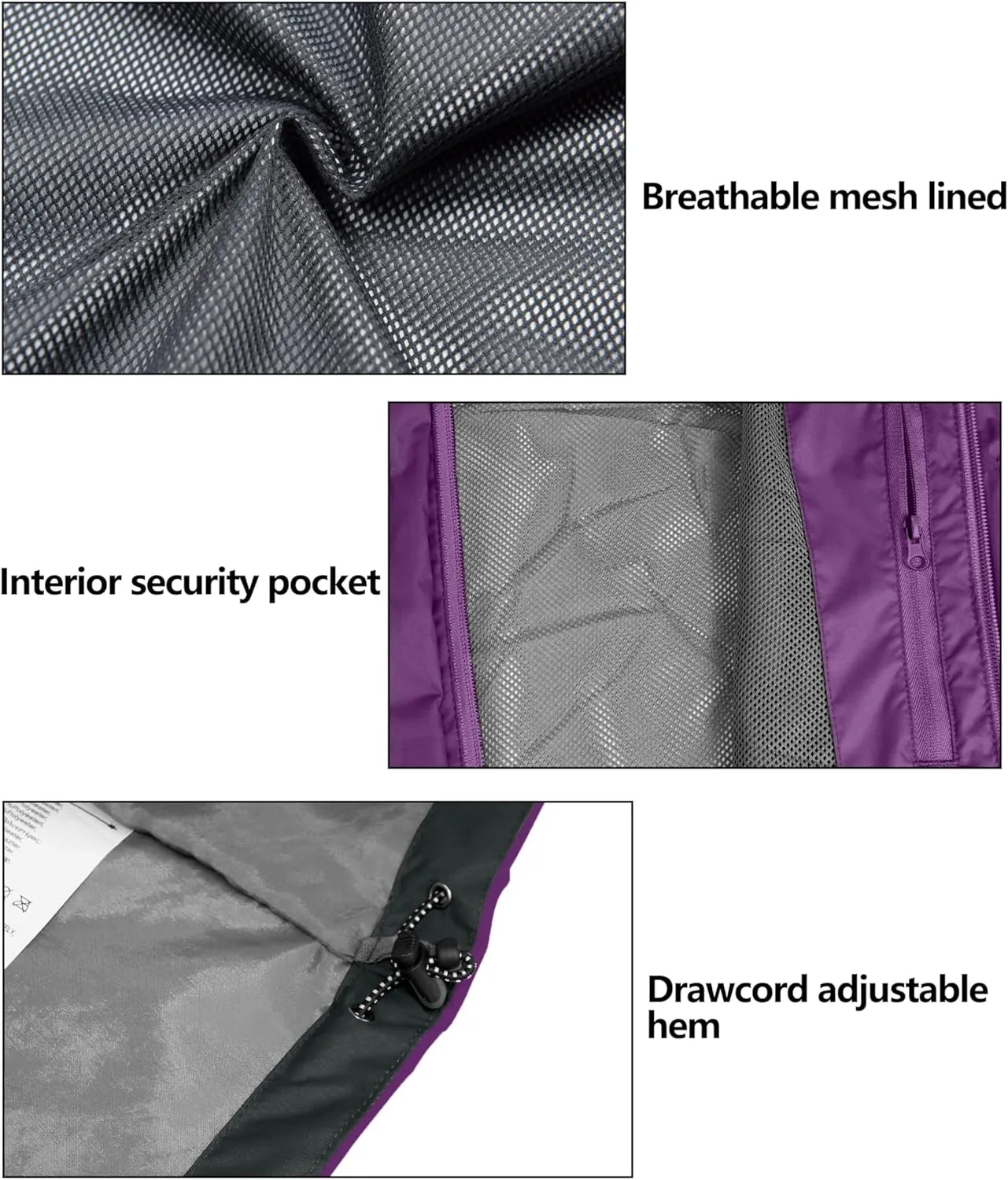 Little Donkey Andy Women’s Waterproof Rain Jacket Lightweight Outdoor Windbreaker Rain Coat Shell for Hiking, Travel
