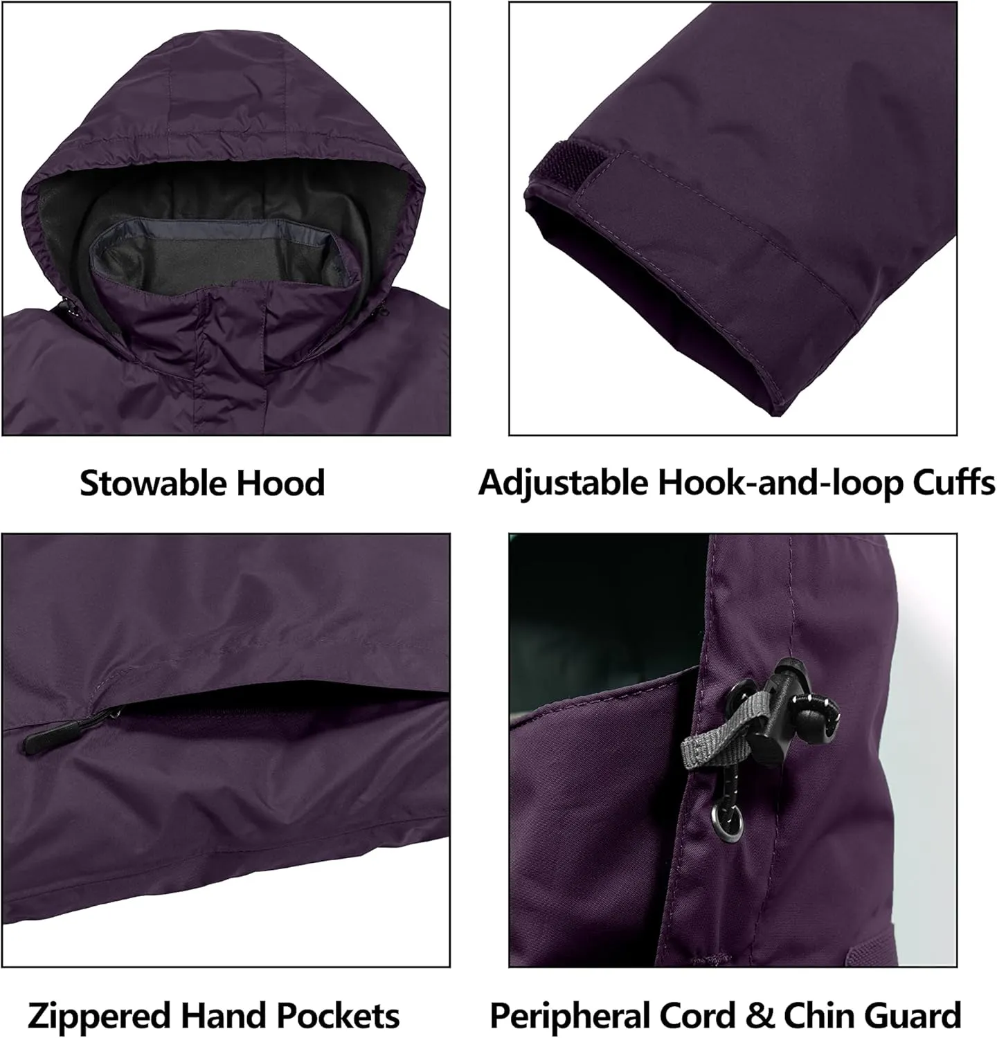 Little Donkey Andy Women’s Waterproof Rain Jacket Lightweight Outdoor Windbreaker Rain Coat Shell for Hiking, Travel