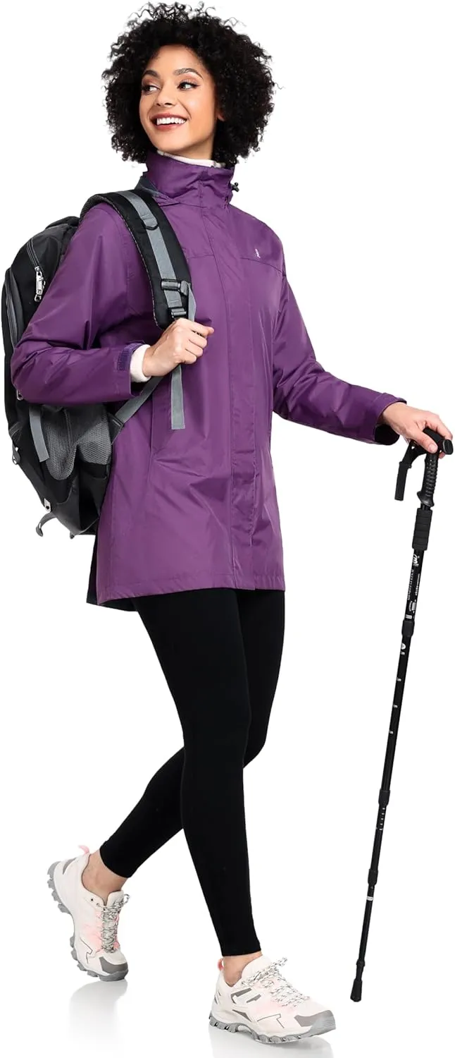 Little Donkey Andy Women’s Waterproof Rain Jacket Lightweight Outdoor Windbreaker Rain Coat Shell for Hiking, Travel