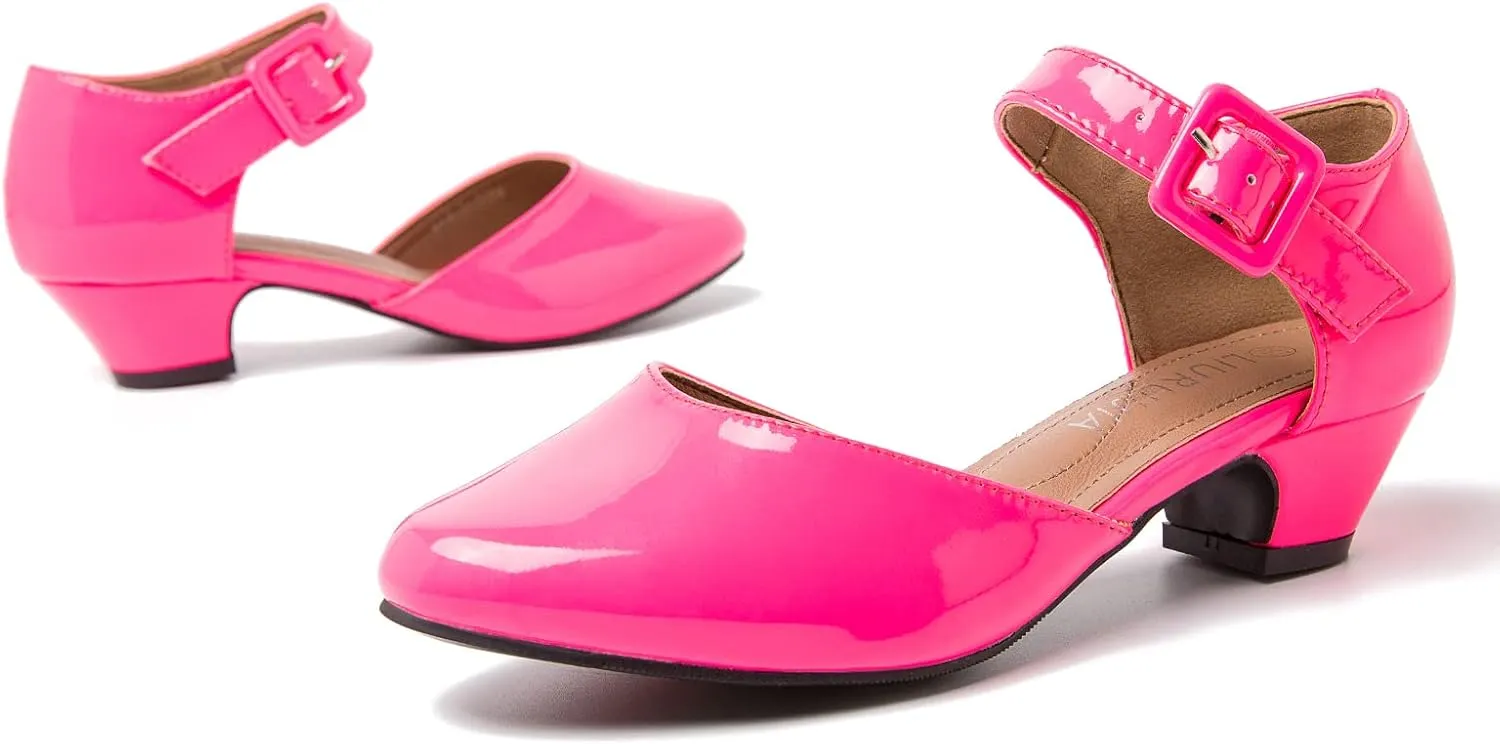 LIURUIJIA Women's Closed Toe Low Chunky Heel Pumps Ankle Strap Dress Shoes for Work Wedding Party Dance