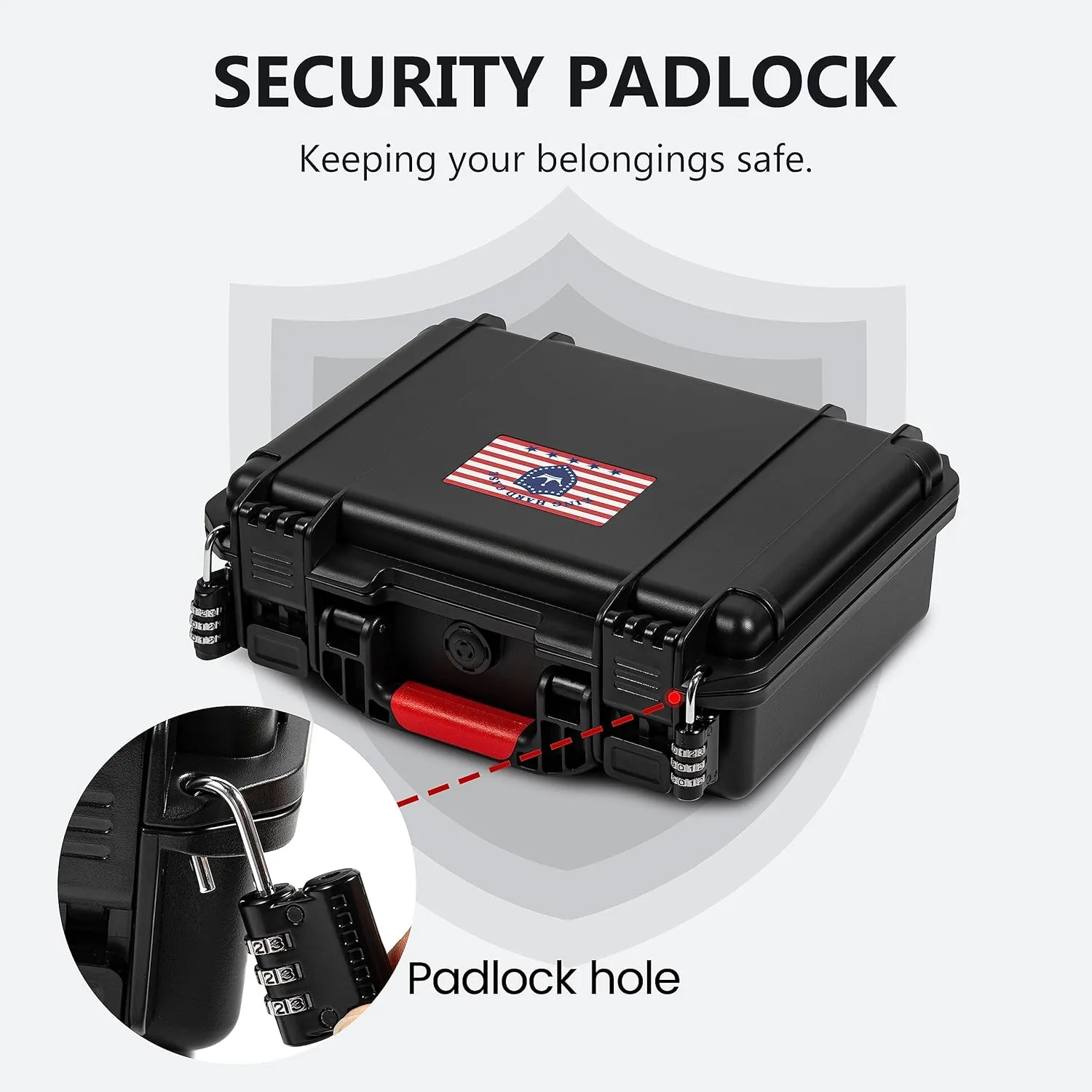 Lockable Handgun Case for Glock, TSA Gun Case for G17/G19/G20/G21/G22/G23/G31/G32/G37/G38/G43/G45, Waterproof Gun Case with Foam, Pistol Case for Transport & Storage