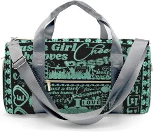 Love Cheer Cheerleaders Pattern Waterproof Duffel Bag Adjustable Shoulder Strap Perform Training Travel Bag for Boys Girls Teens Women Men