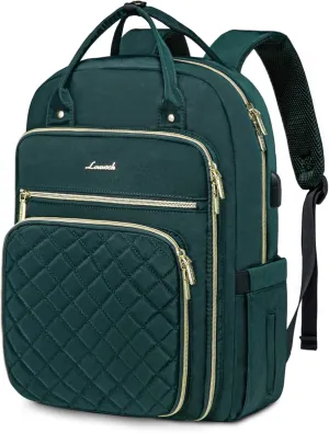 LOVEVOOK Laptop Backpack for Women, Water Resistant Travel Work Backpacks Purse Stylish College Business Teacher Nurse Computer Bag with USB Charging Port, Fits 17" Laptop