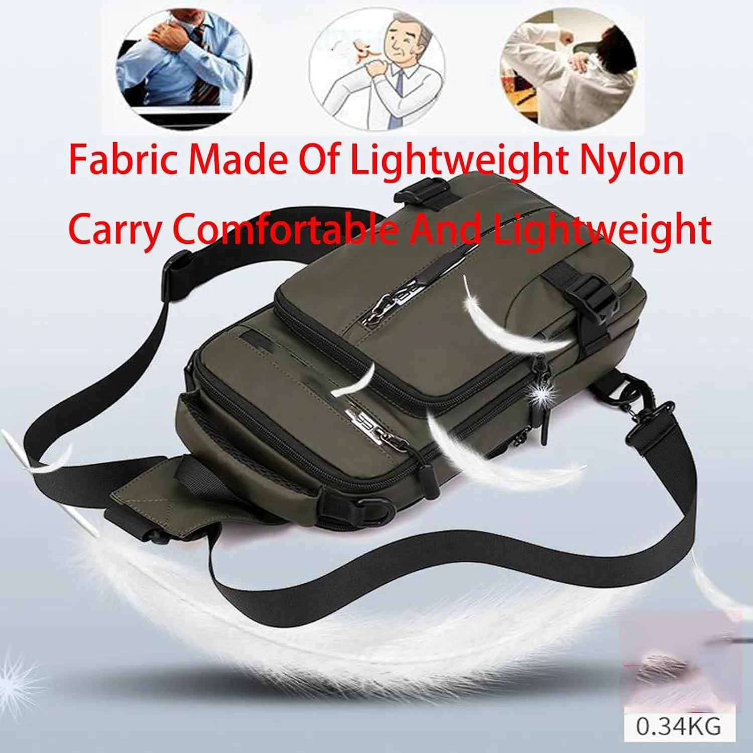 Luckyabow Waterproof Crossbody Bag, 2025 New Luckyabow Waterproof Sling Bag Backpack For Women Men, For Hiking And Walking (Grey)