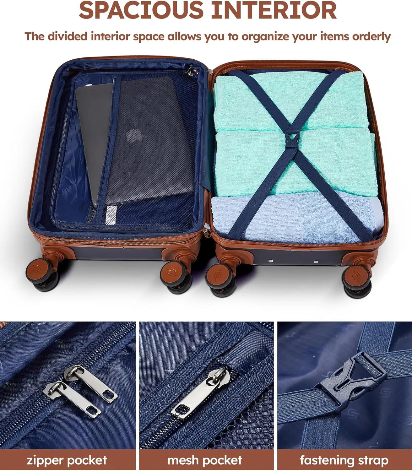 Luggage Sets 2 piece,Expandable Lightweight Luggage Set with Spinner Wheels, 20/28 inch Travel Suitcase Set
