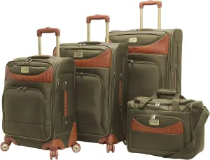 Luggage Sets with Spinner Wheels, Softside Expandable 20" 24" 28" Suitcase Carry-On 15 Inch Tote Bag