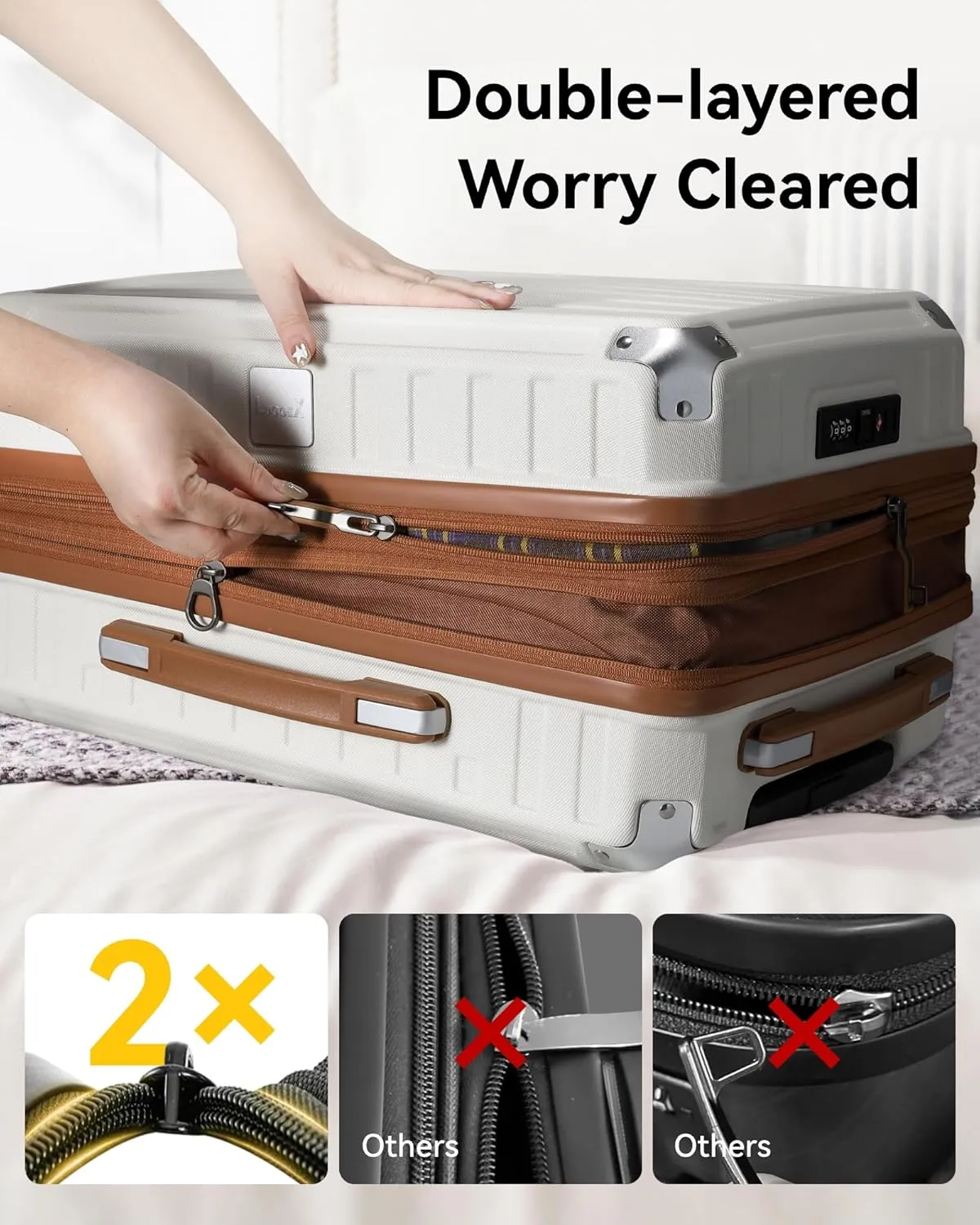 LUGGEX 28 Inch Luggage with Spinner Wheels, PC Expandable Hard Shell Suitcases Large Checked Luggage, Charcoal Metallic