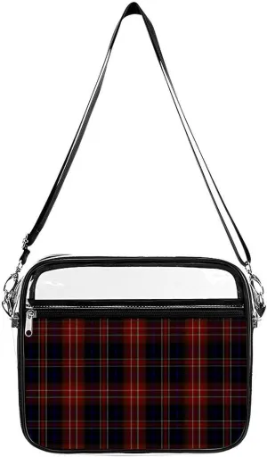 MacDonald Tartan Plaid Black Red Fashionable Transparent Crossbody Bag