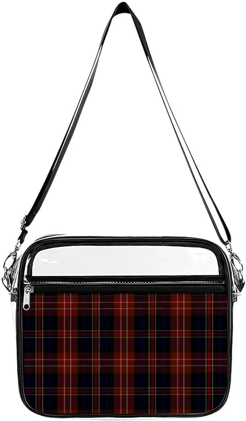 MacDonald Tartan Plaid Black Red Fashionable Transparent Crossbody Bag