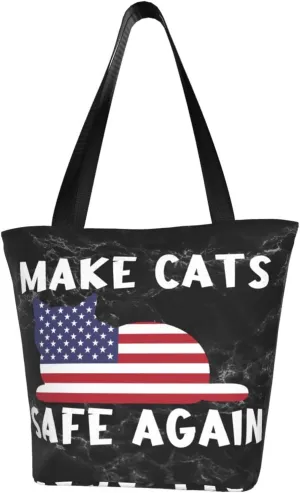 Make Cats Safe Again Debate 2024 Election Fashion Shoulder Bag Large Capacity For Man Or Woman