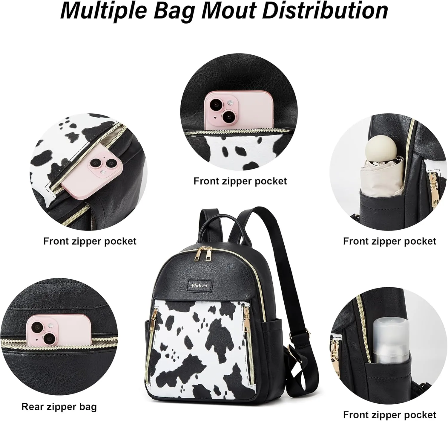 Makes Mini Backpack for Women, Stylish Daypack Purse Handbag Small Casual Daily Travel Bag, Lady Girls Gifts for Work School, 2pcs Sets