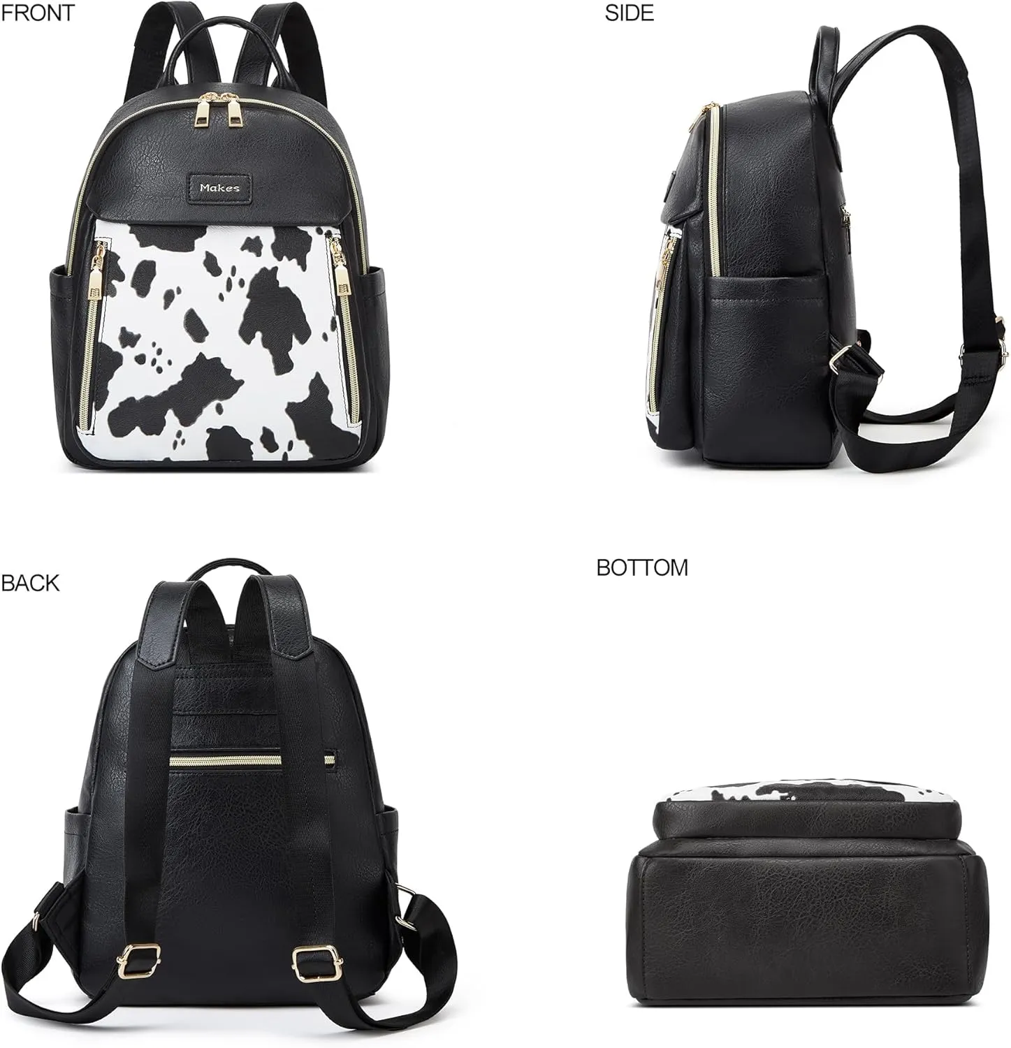 Makes Mini Backpack for Women, Stylish Daypack Purse Handbag Small Casual Daily Travel Bag, Lady Girls Gifts for Work School, 2pcs Sets