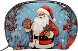 Makeup Bag Organizer,Cosmetic Bags for Women,Christmas Card with Santa Cartoon,Small Makeup Pouch