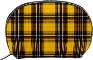 Makeup Bag Organizer,Cosmetic Bags for Women,Christmas Plaid Yellow Vintage,Small Makeup Pouch